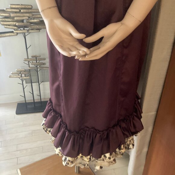 ROBERTO CAVALLI SEXY GORGEOUS BUSTIER DRESS LEOPARD SIGNED HEM RUFFLE ITALY 48 - Picture 7 of 12
